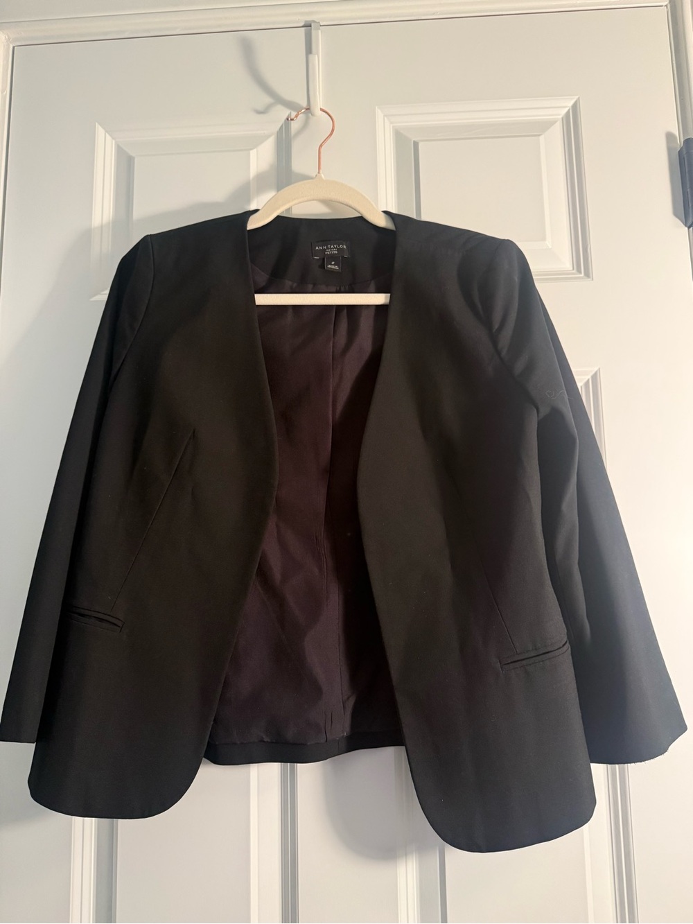 Ann Taylor Factory Black Women's Blazer with 3/4 Sleeves